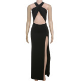 Sexy Hollow Out Split Maxi Dress GYME-K25D63488