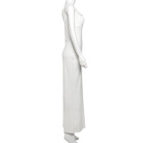 Solid Sleeveless Square Neck Maxi Dress GYME-K25D67022