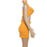 Neck Tie Beaded Camisole Vest Knit Skirt Set GYME-W24S64065