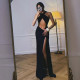 Sexy Hollow Out Split Maxi Dress GYME-K25D63488