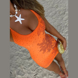 U Neck Hot Drill Backless Mini Dress GYME-K25D65226