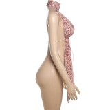 Contrast Color Print Backless Halterneck Vest GYME-K25B62753
