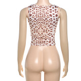Leopard Print Lace Patchwork Vest GYME-K25L68915