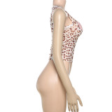 Leopard Print Lace Patchwork Vest GYME-K25L68915