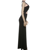 Sexy Hollow Out Split Maxi Dress GYME-K25D63488