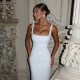 Solid Sleeveless Square Neck Maxi Dress GYME-K25D67022