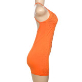 U Neck Hot Drill Backless Mini Dress GYME-K25D65226