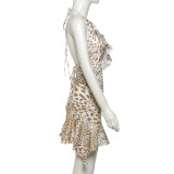 Halterneck Tie Up Backless Mini Dress GYME-K25D64878