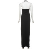Twisted Hollow Out Solid Color Maxi Dress GYME-K25D66267