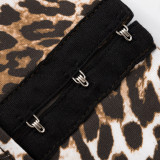 Leopard Print Sleeveless Vest Top Half Skirt Two Piece Set GDSF-D25ST125