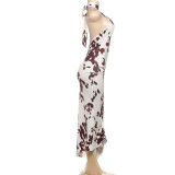 Sexy Print Sleeveless Hollow Out Maxi Dress GYME-K25D65010