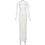 Solid Sleeveless Square Neck Maxi Dress GYME-K25D67022