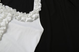 Solid Color Ruffle Tank Top Shorts Two Piece Set GYME-K25S68901