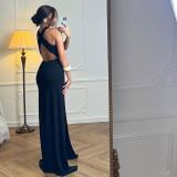 Sexy Hollow Out Split Maxi Dress GYME-K25D63488
