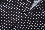 Polka Dot Button Pleated Backless Halter Dress GYME-K25D65007