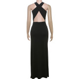 Sexy Hollow Out Split Maxi Dress GYME-K25D63488