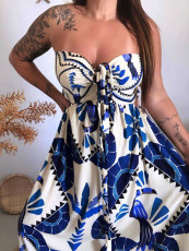 Strapless Tube Top Big Swing Maxi Dress SH-391363