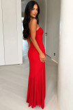 Off Shoulder Solid Color Mesh Maxi Dress MZ-0470