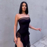 Solid Color Irregular Split Tassel Jumpsuit GYME-K25K65868