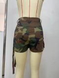 Casual Zipper Camouflage Print Shorts LSD-2435
