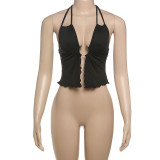 Lace Up Hollow Out Cami Tank Top GYME-K25B68538