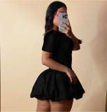 Short Sleeve Square Neck Mini Dress LSD-2431