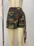 Casual Zipper Camouflage Print Shorts LSD-2435