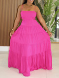 Solid Color Sling Big Swing Maxi Dress AIL-320