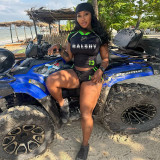 Letter Print Short Sleeve Two Piece Shorts Set GYME-K25S67098