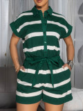 Stripe Color Block Sport Romper AIL-319