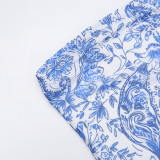 Sexy Print Slim Split Tube Tops Maxi Dress FL-YJ25197PFO