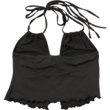 Lace Up Hollow Out Cami Tank Top GYME-K25B68538