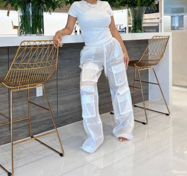 Sexy See Through Loose Solid Pants LSD-2443