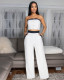 Color Block Wrap Chest Tops Loose Pants 2 Piece Set ZSD-0747
