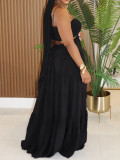 Solid Color Sling Big Swing Maxi Dress AIL-320