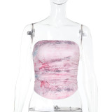Print Off Shoulder Tube Top Tops FL-YL25069MHO