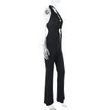 Sexy V Neck Backless Solid Color Jumpsuit FL-YL25001MHO