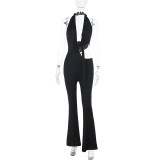Sexy V Neck Backless Solid Color Jumpsuit FL-YL25001MHO