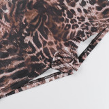 Leopard Print V Neck Romper FL-YL25066MHO