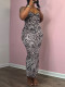 Leopard Print Slim Sling Maxi Dress GLF-10007-1