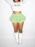 Casual Plaid Print And Pod Skirts Two-piece Set GLF-10008-1