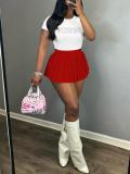 Letter Print Casual Two Piece Skirts Set GLF-10026