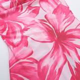 Fashion Pocket Neck Floral Print Beach Maxi Dress FL-ZX25026PFO