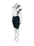 Long Sleeve Contast Color Tops Midi Pants Suit CH-25023