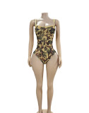 Camouflage Print Sling Bodysuit GFCF-1343