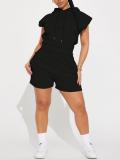 Solid Color Hooded Sleeveless Sport Suit GLF-10129