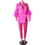 Fashion Blazer Pants Two Piece Set GNQF-S302