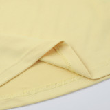 Square Neck Solid Color Two Piece Shorts Set FL-YL25031MHO