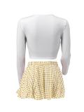 Casual Plaid Print And Pod Skirts Two-piece Set GLF-10008-1