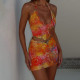 Multicolor Print Sleeveless Backless Mini Dress FL-YL25163MHO